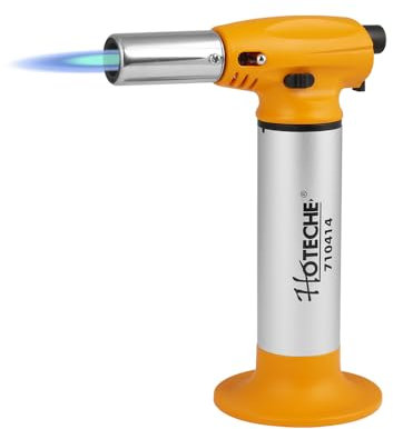 Hoteche Brûleur à gaz en aluminium - 130 x 75 x 170 mm - Convient pour le chauffage du métal, les travaux de soudage simples de tuyau, lampe à souder et cuisine - Chalumeau de cuisine pour la cuisson