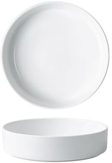 MPOPO Platos de Camping Plato Hondo Plato de cerámica Plato de Ensalada for el hogar Plato de Sopa Grande Olla Seca Plato de Cena de mariscos Plato Decorativo(White,6in)