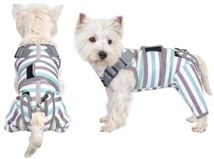 Arblina Hundebody Nach OP, Atmungsaktiv Hund Recovery-Anzug für Hinterbeine, OP Body Hund für Kleine/Mittlere/Große Hunde, Männlich/Weiblich Hunde Onesie Nach der Operation, Blau S