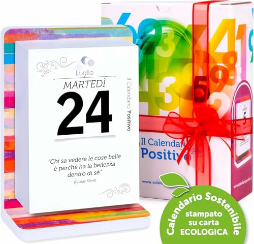 Calendario Positivo 2026 Motivazionale | Da Tavolo con Supporto COLOR | Affronta le Giornate col Sorriso ed un Pensiero filosofico | Idea Regalo geniale | Dimensioni 12x17x5,5 | Luxury Pack