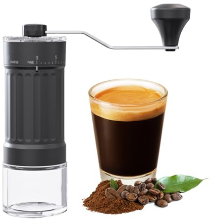 Externer verstellbarer manuelle kaffeemühle Mini Manuelle eitgemäßem Kegelmahlwerk aus Keramik Kaffeemühle 40-Stufige einstellung, geeignet für Aeropress, Pour over Moka