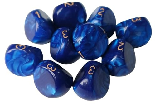 Luwecf 10 Piezas Dados Poliédricos Acrílicos de Lados Dados de Entretenimiento Juguetes de Fiesta para Generar Números Aleatorios Adecuado para Bares Y, Azul, tal como se describe