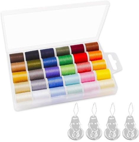 30 Colour Sewing Thread Set, 45m (50yd) Spools, Hand and Machine Sewing