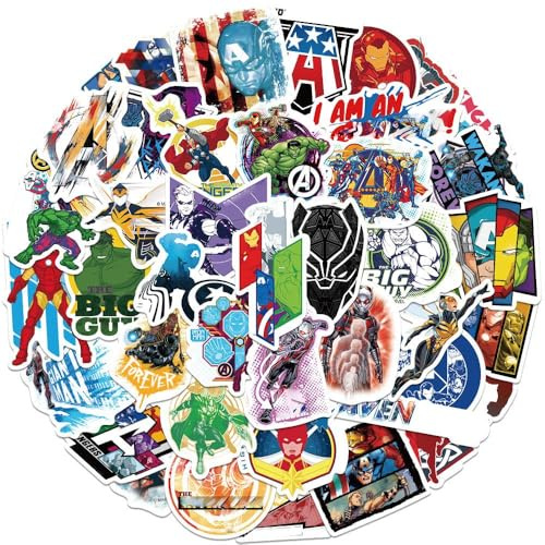 Adesivi 50 Pezzi Stickers Superhero Divertenti, Adesivi Alla Moda Popolare, Adesivi Vinile Impermeabili, Adesivi per Computer Pc Portatile Telefoni Cellulare Valigie Scrapbooking Agenda ecc