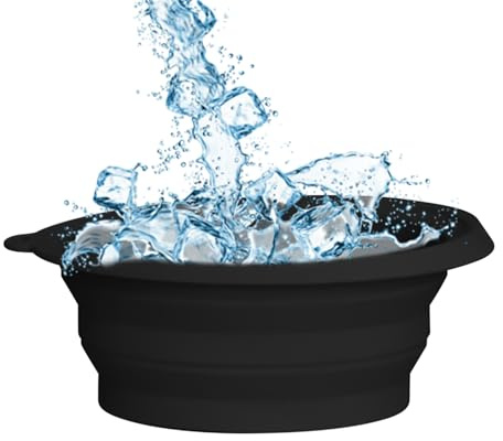Face Bowl – Silicone Foldable Ice Bath with Built-In | Quick Cooling Facial Tub | Puffiness Relief and Skin Soothe | Home Travel Wash Basin