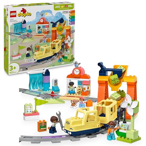 LEGO DUPLO Ma ville 10428 Le grand train communautaire interactif - Jouets d'éveil 3 ans