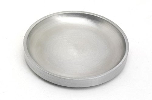 Kerzenteller, Dekoteller Alu Silber matt satiniert Ø 10 cm ideal für Kerzen, Taufkerzen, Hochzeitskerzen