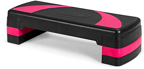 DREAMADE Fitness Steppbrett Höhenverstellbar, Fitness Stepper Multifunktional, Aerobic Steppbrett Steppbench für Heimtraining, Fitness Step Board Stepp Trainer