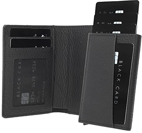 Solo Pelle Portefeuille en cuir avec porte-cartes amovible pour 15 cartes + billets et compartiment à monnaie XL, Taille unique, Portefeuille avec porte-cartes amovible