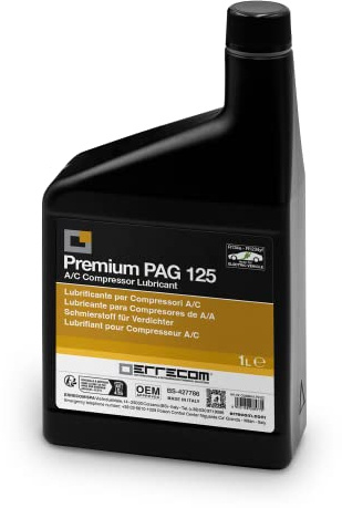 ERRECOM PAG 125-1 L, Lubrifiant pour Compresseurs de Climatisation Automobile, y Compris Les Compresseurs Électriques, fonctionnant avec gaz réfrigérants R134a et R1234yf