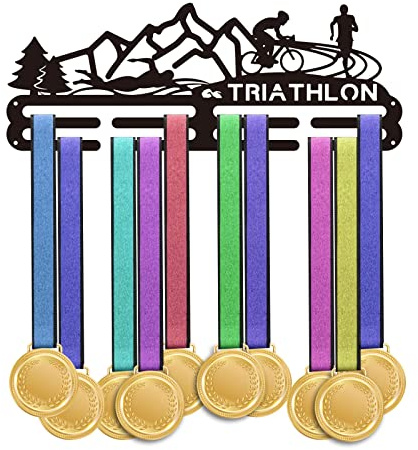 PandaHall Triathlon Medaillenhalter Display Medaillen Aufhänger Metall Medaillenständer Rahmen Für Sport Auszeichnungen Bandhalter Personalisierte Wandhalterung Abgestuftes Auszeichnungsregal