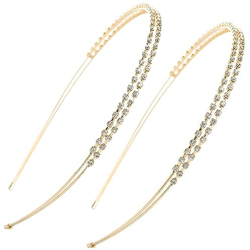 Strass Haarreif Haarschmuck Silberne Braut Stirnbänder Kristall Haarreifen 2 StüCk Glitzer Strass Stirnbänder Haarkrone Tiara Haarbänder FüR Partys, Hochzeiten Und Verabredungen Verwendet