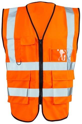 Stormway High Visibility Zip Vest - Yellow Reflective Safety Waistcoat, Hi Viz Work & Utility Jacket, Neon Security Clothing for Running, Hi-Vis PPE, Fluorescent Construction and Outdoor Wear
