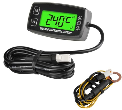 NInE-ROnG LCD-hastighetsmätare bakgrundsbelyst motorolja vattentermometer digital display utbytbart batteri för motorcykel ATV marinbåt kompressor städare (TS002)