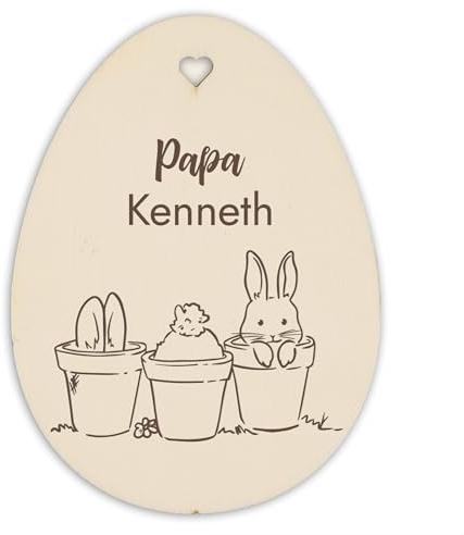 Geschenkfreude Ostergeschenke Kinder - einzigartige Ostern Deko - Ostern Geschenke für Kinder Mama Papa Oma und Opa Mann Frau - personalisierte Ostereier zum Aufhängen - stilvolle Osterdeko Tisch