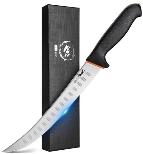 Golden Bird Metzgermesser profi, 26cm Fleischermesser extrem Scharf, Schlachtmesser mit Ergonomisches Griff, Grillmesser Schinkenmesser Tranchiermesser für Fleisch und BBQ