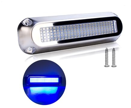 KOVNISE Unterwasserlicht für Boote 316 Edelstahl Boot Transom Mount Licht, Wasserdichte Lichter/Marine Lichter 10-30V, für Heck Innenraum Navigation Deck Höflichkeit Nachtfischen