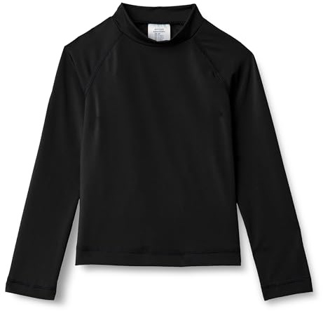 Amazon Essentials Camiseta de Manga Larga UPF 50 Tipo Rashguard Niños, Negro, 5 años