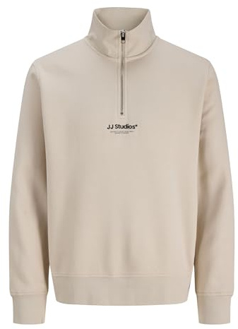 JACK & JONES Herren Sweatshirt JJESOHO Sweat Quarter Zip - Relaxed Fit