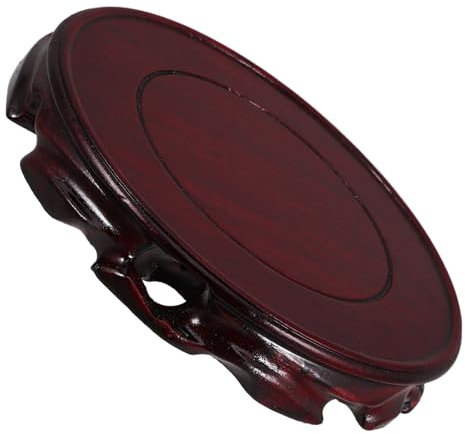 RORPOIR Wooden Display Stand for Table 15cm Base Oriental Vase Stand Bonsai Plant Riser Teapot Holder Home Garden Decor