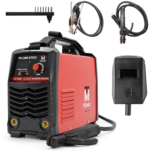 TIGMIG Inverter-Schweißgerät MMA (elektrod), bis 200 A, mit WIG-Lift-Funktion, Modell TM 200 Stick, inklusive Zubehör, neues Modell 2025, italienische Garantie und Service