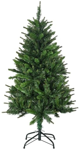 HOMCOM Sapin de Noël Artificiel 120 cm, 310 Branches, Arbre de Noël Vert | Plastique Ignifugé, Socle Pliable en Acier