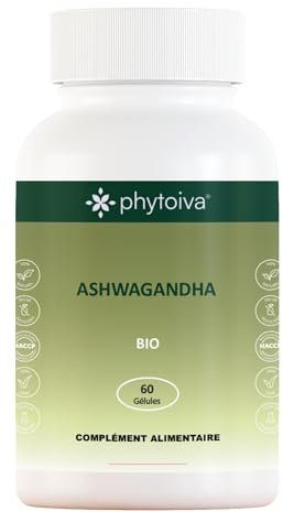 Ashwagandha Biologische gélules 500 mg | Extra sterkte: 5% Withanoliden | Stress, slaap | 60 Veganistische gélules | Gecertificeerd door biologische landbouw