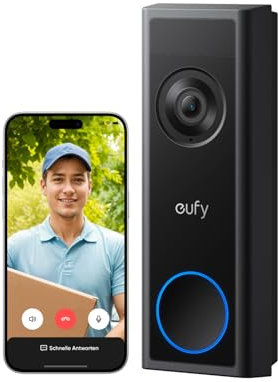 eufy Security Video Doorbell C31, 2K FHD, Battery or Hardwire Powered, Easy to Install, Live Video Call, 24/7 Recording, Human and Motion Detection, HomeBase S380 Compatible, No Monthly Fee (Renewed)