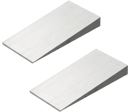 PATIKIL 2Pz Cuneo Metallico 4.8x2.4x0.6 Pollici Cuneo Tono Argento | Acciaio Carbonio, Guarnizioni Triangolo Flangia Smussata, Resistente Durevole, Per Attrezzi Saldatura Tubazioni Officina