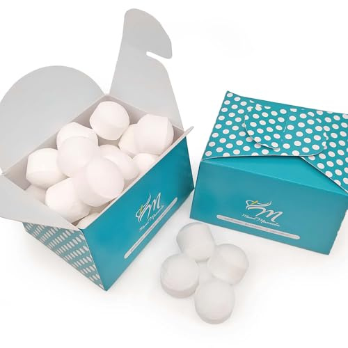 Caja regalo 25 mini bombas efervescentes para manicura y pedicura - Aroma Coco – Alivia los pies cansados - Ablandan durezas, uñas y cutículas