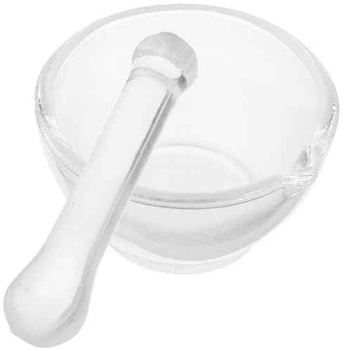 VICASKY Glas Mörser Mit Stößel Medizin-Mahlschüssel Für Medikamente Und Kräuter Labor-Mörser & -Stößel Für Chemische Experimente Mit Set 2.56X2.56X1.38in