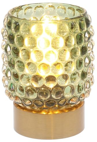 Shudehill Giftware Luxe LED Lamp – 3 Stylish Designs, 4 Colour Options – Battery Powered (Batteries Included) – Durable Reusable Decorative Home Lighting (Tall Bead Green)
