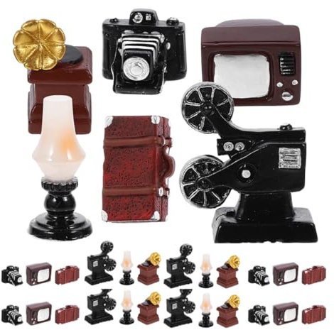 TOPBATHY 30pezzi Miniatura di Elettrodomestici in Miniatura Grammofono Mini Elettrodomestico Retrò per Micro Paesaggio Accessorio per Casa Vintage per Decorazioni Artistiche della Stanza