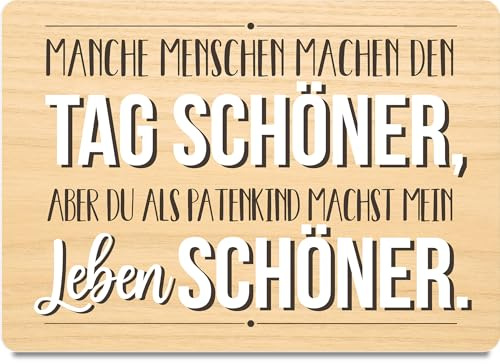 Patenkind Geschenk Karte Leben besser Patenkind Holzkarte - Geburtstagskarte mit Umschlag - originelle Patenkind-Karte für viele Anlässe, originelles Präsent für besondere Momente, originelle