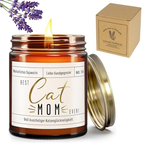 Komicea Duftkerzen im Glas für Katzenliebhaber, 9oz Großes Geschenk für Frauen & Katzenmama – Lustige Katze Deko, Ideales Geburtstagsgeschenk & Valentinstag für Freundin, Schwester, Mama