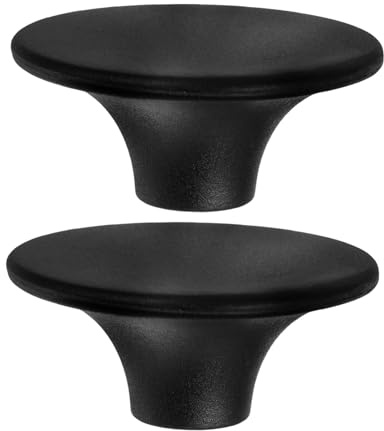 Bouton du Four en Bakélite Noir 2pcs, Forme Classique, Base Élargie | Petit Bouton de Couvercle, Bouton pour Couvercle de Casserole, Poignet Casserole