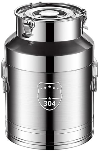 Heavy Duty 15L Insulated Stainless Steel Milk Jug with Silicone Seal – Classic Storage Can for Milk, Wine, Cream, and Beverages – Perfect for Home, Kitchen, and Outdoor Use