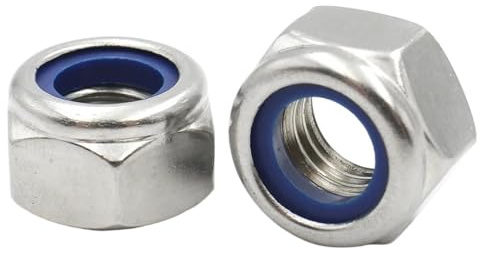 Dadi autobloccanti 304 In Acciaio Inox Esagonale Inserto In Nylon Dado Autobloccante 5/10/20/50 pz M2 .5 M3 M4 M5 M6 M8 M10 M12 M14 M16 DIN985(M3 x50pcs)