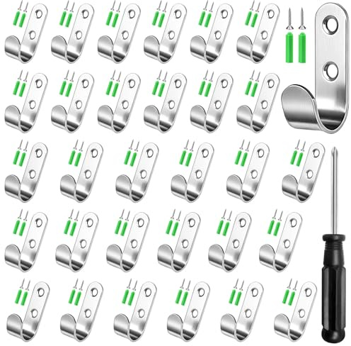 30 Stück Planenhaken Netzhaken, Edelstahl Rostfrei 2 Loch Befestigungshaken mit 60 Schrauben & 60 Dübeln, 49x16x2mm Abspannhaken Planenbügel für PKW Anhänger Zubehör, Schiff, Auto Ladungssicherung