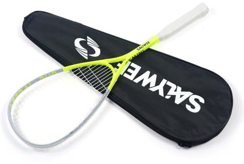 Racchetta da squash Full Carbon leggera sportiva con borsa, per uomini e donne, ad alte prestazioni (grigio)
