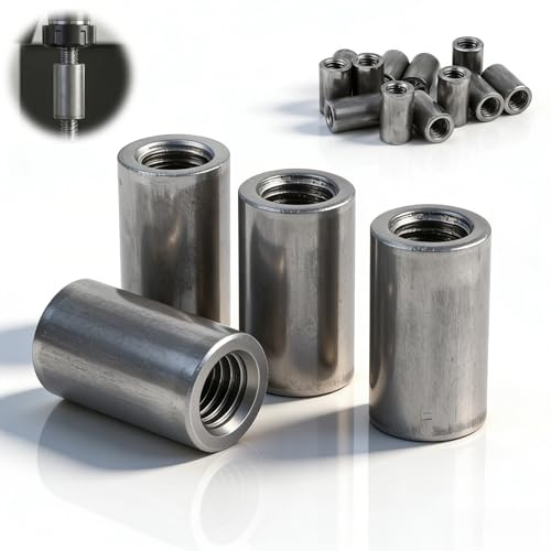 mawmuaw 12 stycken långmuttrar M6x10x30 mm runda anslutningsmuttrar kolvätesstål runda hylsor gänghylsa M6 gängmuffe inre gäng distansmuffar kopplingsmutter runda anslutningsmuttrar stavmutter