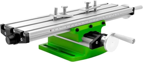 Mesa de fresadora multifunción con volantes ajustables y base resistente para fresado cruzado de precisión y sujeción de taladros