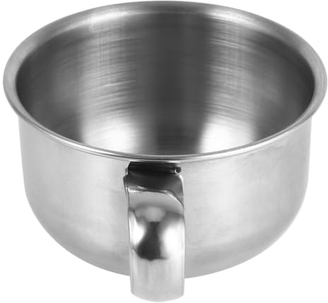 lyrlody Rakkål i Rostfritt Stål, Slitstark Tvålmugg i Metall med Bekvämt Handtag, Perfekt för Traditionell Rakning och Skäggvård