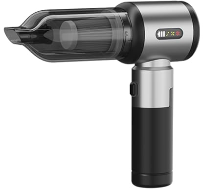 Shkalacar Aspirateur de Voiture sans Fil, Aspirateur à Main 4 en 1 avec Aspiration 16 000 PA et Gonfleur de Pneu 150 Psi, Batterie Rechargeable 6 000 MAh, Lumière LED, avec étui