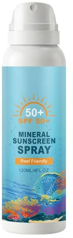 Kroppssolskyddsspray SPF 50 UVA / UVB Mist Solblock | 120 ml Ansikte Solskydd Mist För Kvinnor, Män och Tonåringar, Kropp och Ansikte, Resor, Semester, Pendling, samt Utomhus