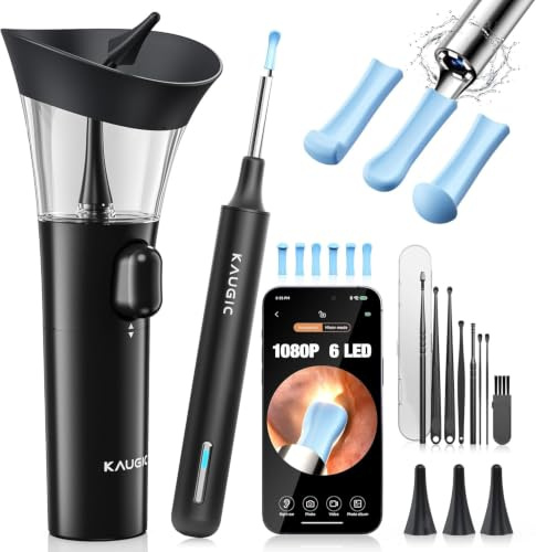 KAUGIC Manual Ear Wax Removal Kit with Ear Camera Combo for Adults
