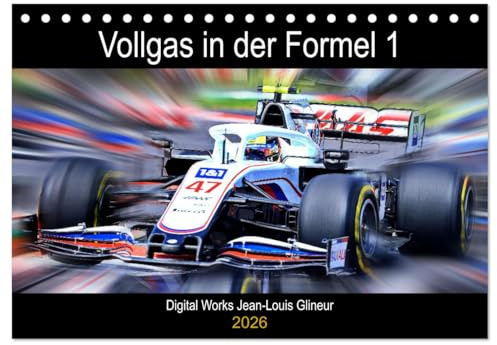 Vollgas in der Formel 1 (Tischkalender 2026 DIN A5 quer), CALVENDO Monatskalender: Digital Arts und Formel 1 (CALVENDO Sport)