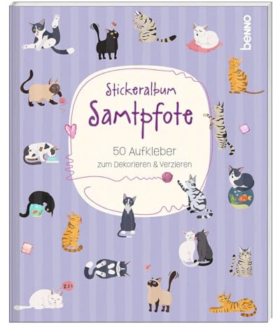 Stickeralbum »Samtpfote«: 50 Aufkleber zum Dekorieren & Verzieren