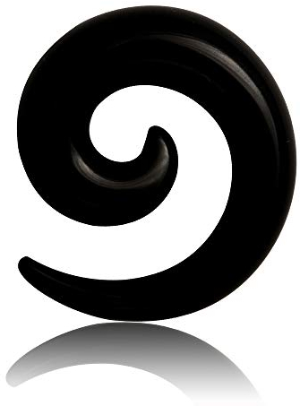 Treuheld® 10mm Dehnschnecke als Schmuck & zum Dehnen - Schwarz - Flesh Tunnel & Ohr Plug Dehner/Ohrloch Expander - Acryl/Kunststoff