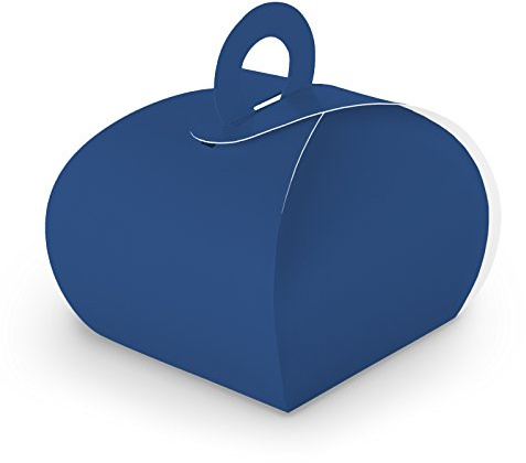 25x itenga Gastgeschenk Geschenkbox mit Griff Kraftkarton blau